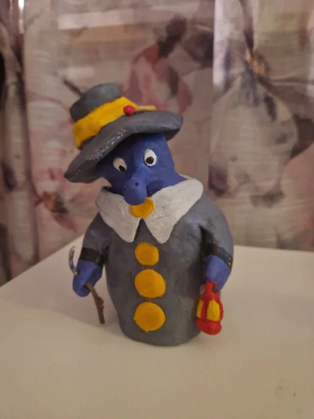 Lykttändaren Valdemar Skymning med hatt och lykta